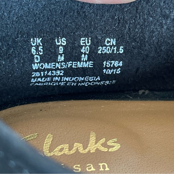 Clarks Artisan Women’s Glick Resseta Oxford Black Nubuck Size 9 - Picture 9 of 13